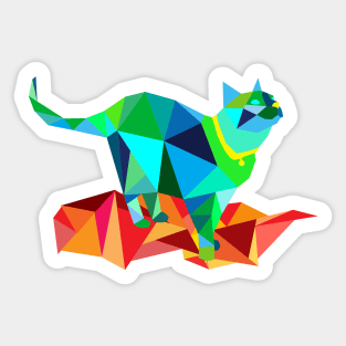 Geometric Cat Sticker